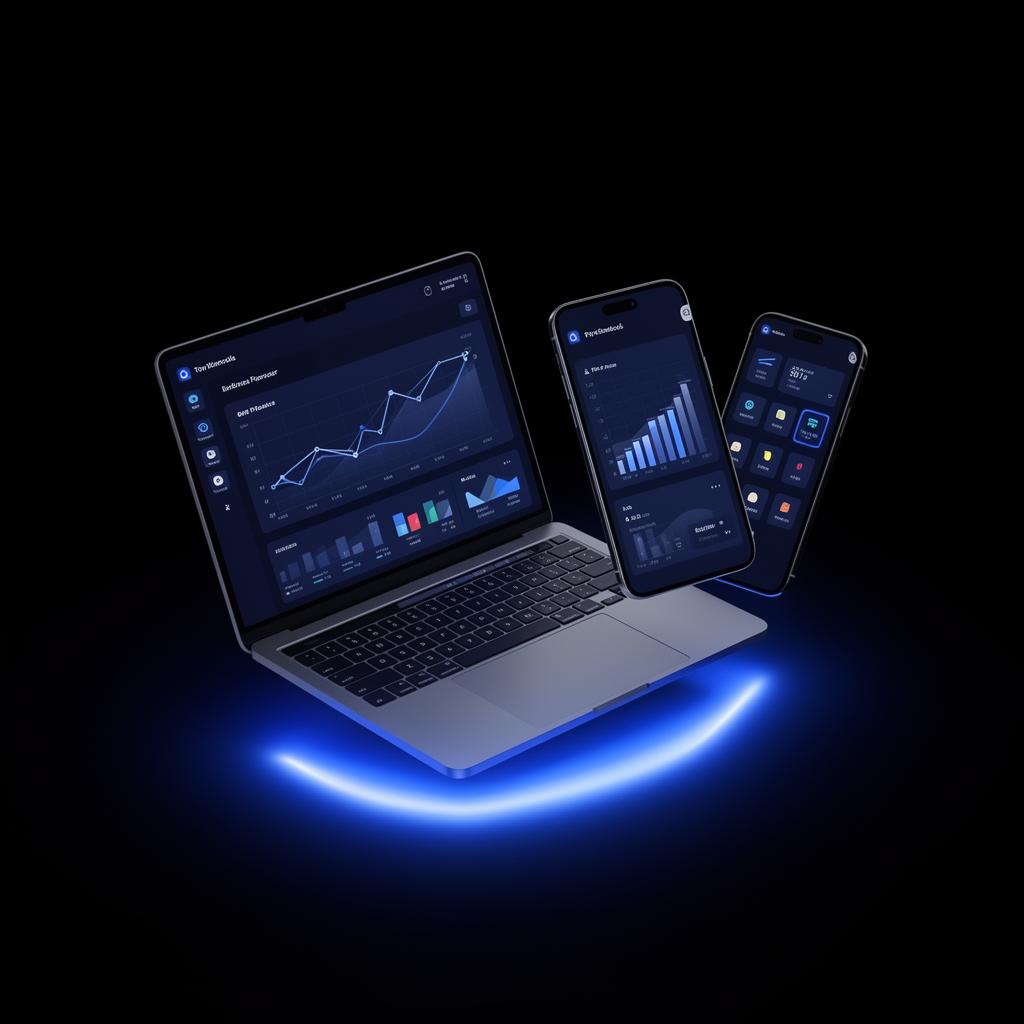 Soluções digitais Digital Labs em laptop e mobile